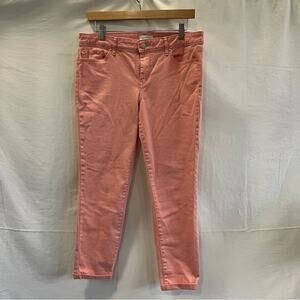 Jessica Simpson Rolled Crop Skinny Jeans Size 10 Salmon Coastal Island Tropical